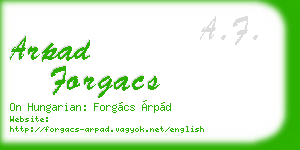 arpad forgacs business card